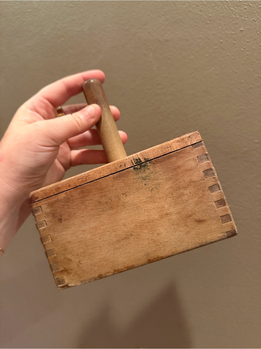 Primitive Wooden Rectangular Butter Mold - Picture 3 of 6